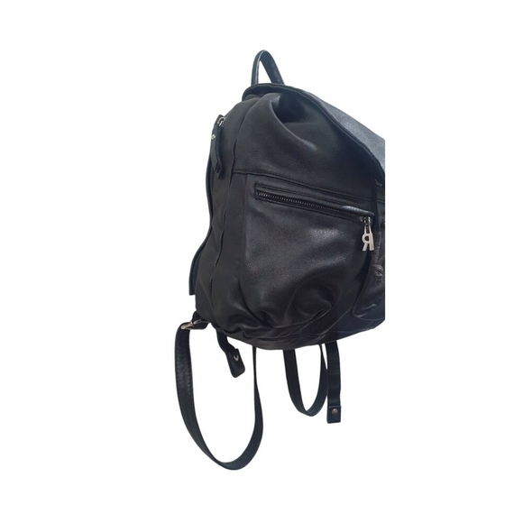 BRUNO ROSSI Black Leather Backpack Purse Bag main image 7